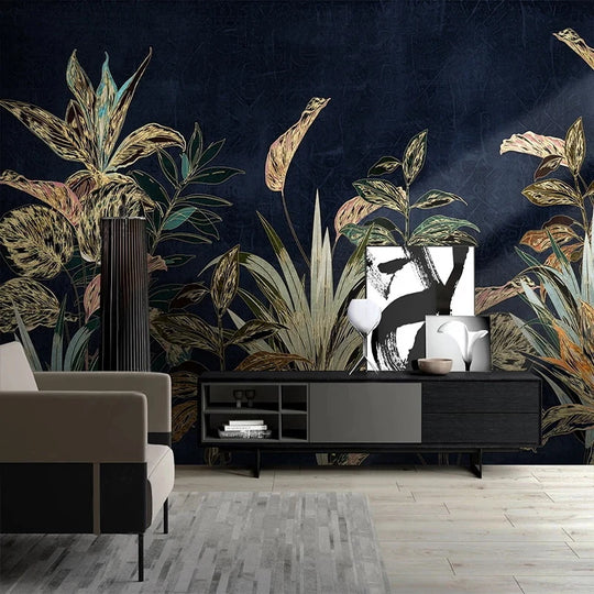 Zaria Custom 3D Wallpaper Tropical Plant Flowers Leaves Luxury Mural