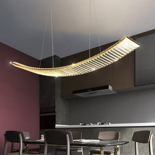 Shopia - Luxury Arch Crystal Suspension Chandelier Modern Lighting Design Ceiling Light Fixtures