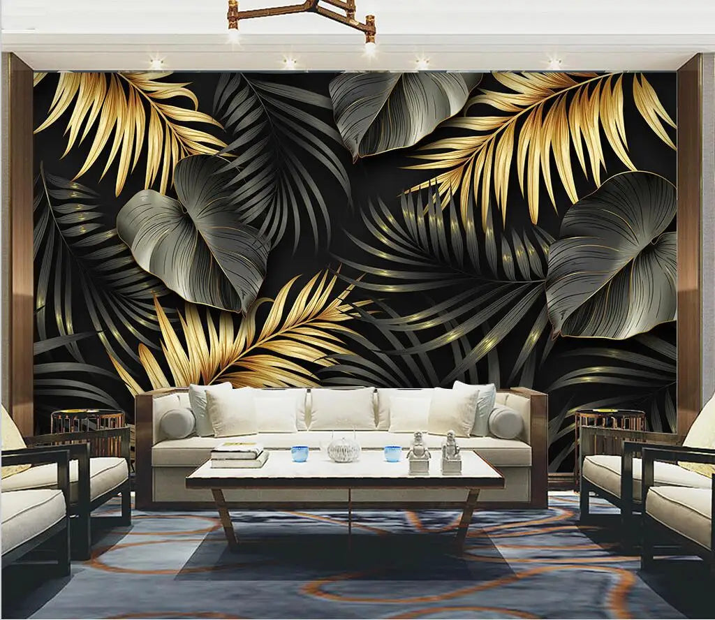 Eleanor's Custom Wallpaper Mural: Nordic Hand-Painted Tropical Plants