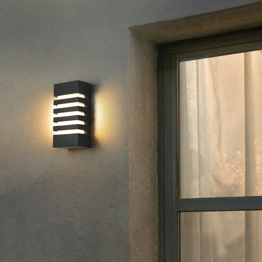 LED Outdoor Waterproof Wall Light Modern Style Aluminum Wall Sconce Porch Garden Lightings Black 12W 110V 220V Sconce Luminaire