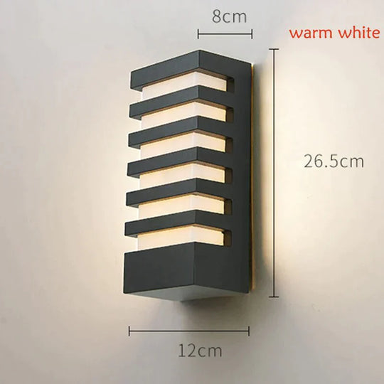 LED Outdoor Waterproof Wall Light Modern Style Aluminum Wall Sconce Porch Garden Lightings Black 12W 110V 220V Sconce Luminaire