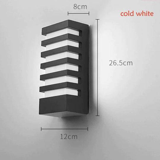 LED Outdoor Waterproof Wall Light Modern Style Aluminum Wall Sconce Porch Garden Lightings Black 12W 110V 220V Sconce Luminaire