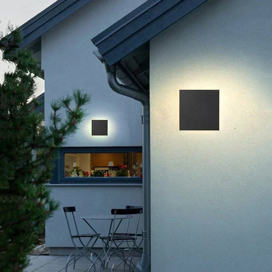 Modern IP65 Waterproof Outdoor LED Wall Lamp Aluminum Round Squar Wall Light Garden Porch Sconce Light 96V 220V Sconce Luminaire