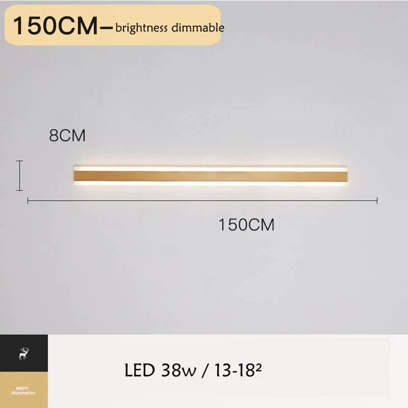 Modern IP65  Waterproof Outdoor Lights Stainless Steel Long LED Wall Lamp Gold Light Garden Porch Sconce Luminaire Exterieur