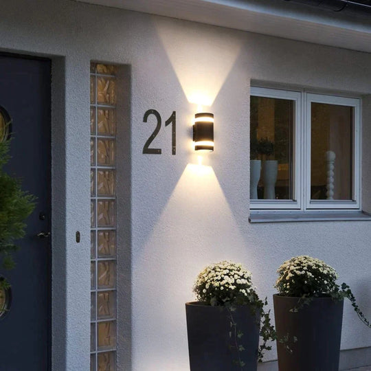 Modern LED Wall Light Outdoor IP65 Waterproof Aluminum Black Wall Lamps Porch Garden Lamp 6W 12W 110V 220V Sconce Luminaire