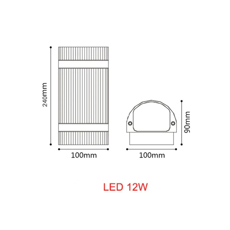 Modern LED Wall Light Outdoor IP65 Waterproof Aluminum Black Wall Lamps Porch Garden Lamp 6W 12W 110V 220V Sconce Luminaire