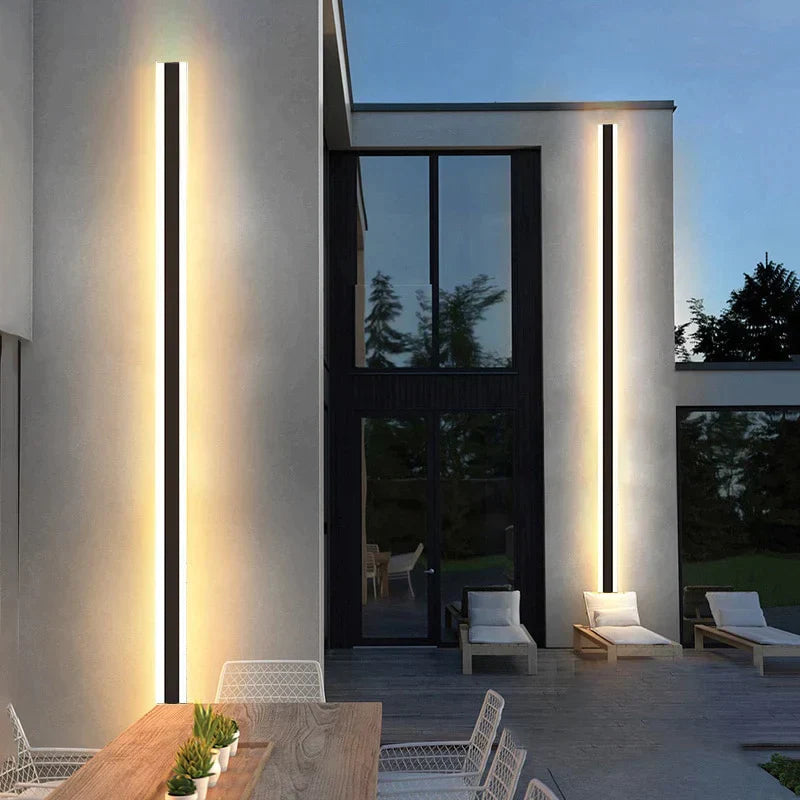 Modern Waterproof Outdoor Long Strip LED Wall Lamp IP65 Aluminum Wall Light Garden Porch Sconce Light 110V 220V Sconce Luminaire