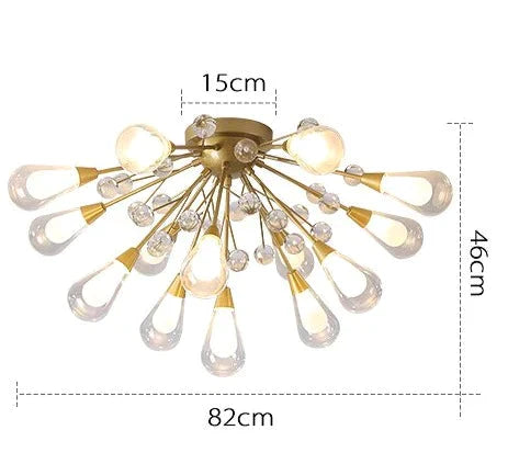 Nordic Dew Crystal Lamp Glass Ceiling