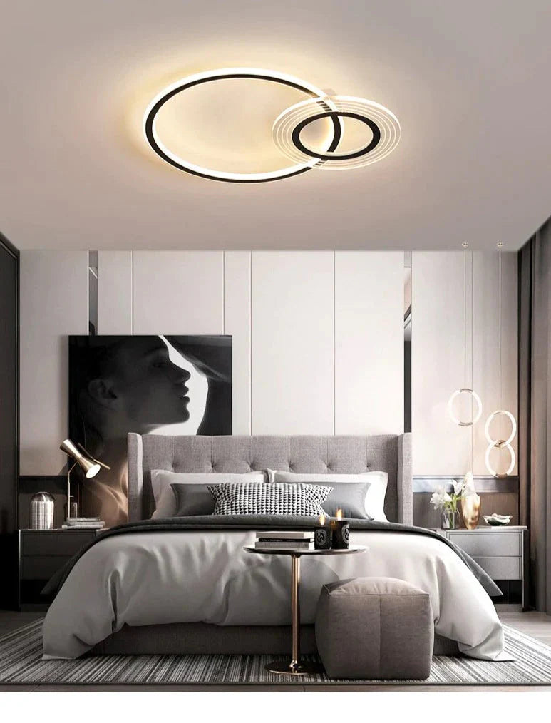 Modern Simple Circle Warm Room Living Room Led Ceiling Lamp