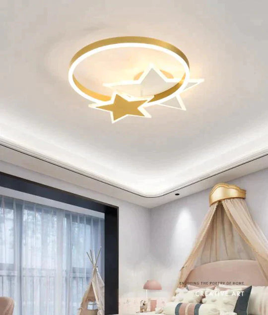 Simple Creative Copper Led Ceiling Lamp