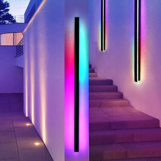 RGB Wall Light Modern Outdoor Porch Colored light Party intelligent remote control Balcony terrace Decoration Lighting Wall Lamp