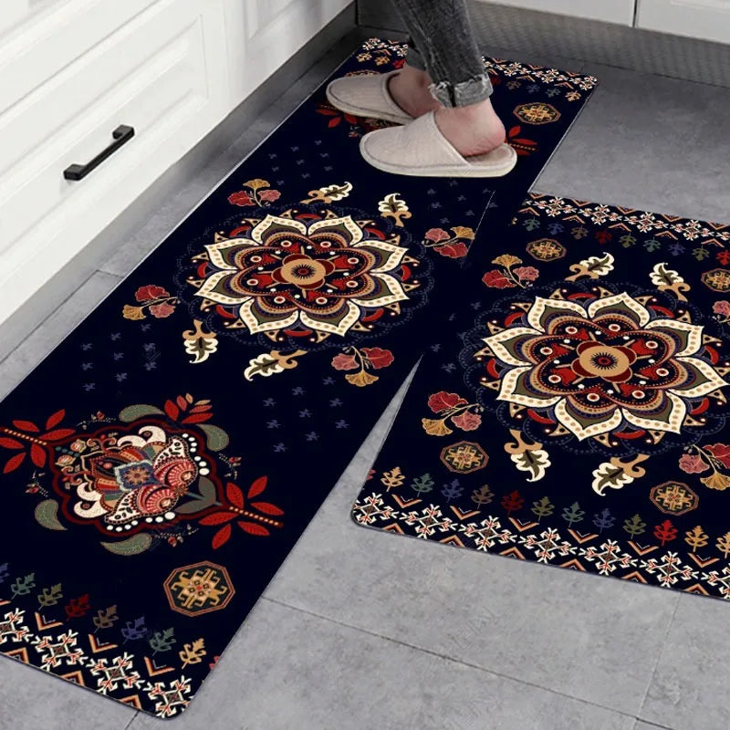 Leilany Moroccan Wipeable No-wash Kitchen Floor Mats