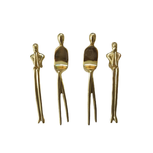 Serena's Creative Ballet Dancer Solid Brass Thinker Shape Handle