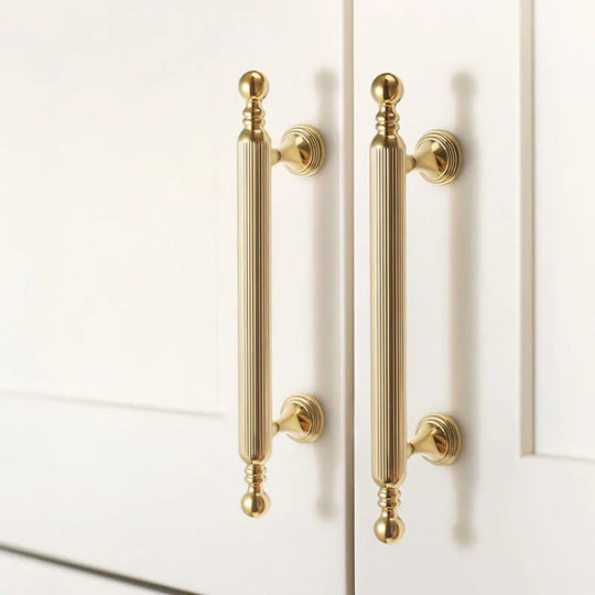 Vivian's Luxurious Gold Chrome Vertical Line Cabinet Brass Handle