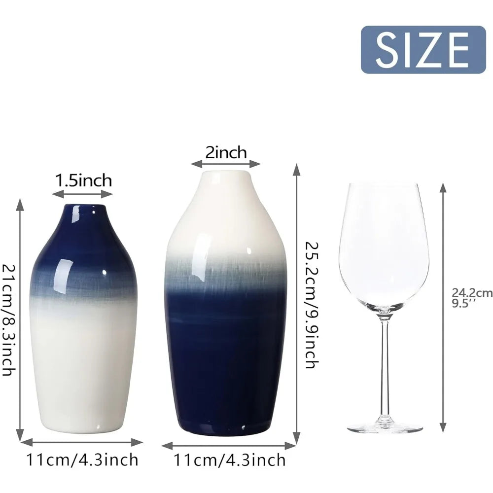 Marie Blue Ceramic Decorative Vases