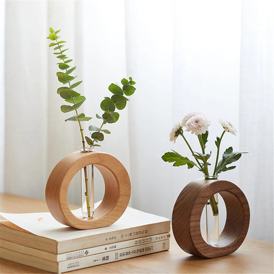 Emmy Wooden Hydroponic Flower Pot