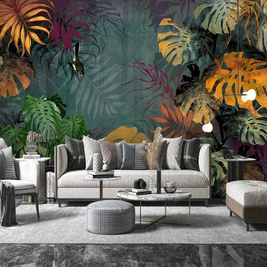 Sophia's Custom Wallpaper Murals: Black and White Tropical Rainforest Coconut Tree