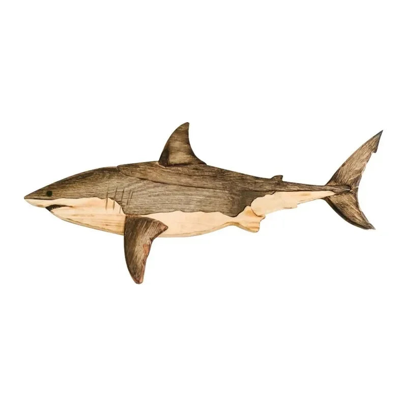 Clara's Rustic Wooden Fish Decorative Sculpture