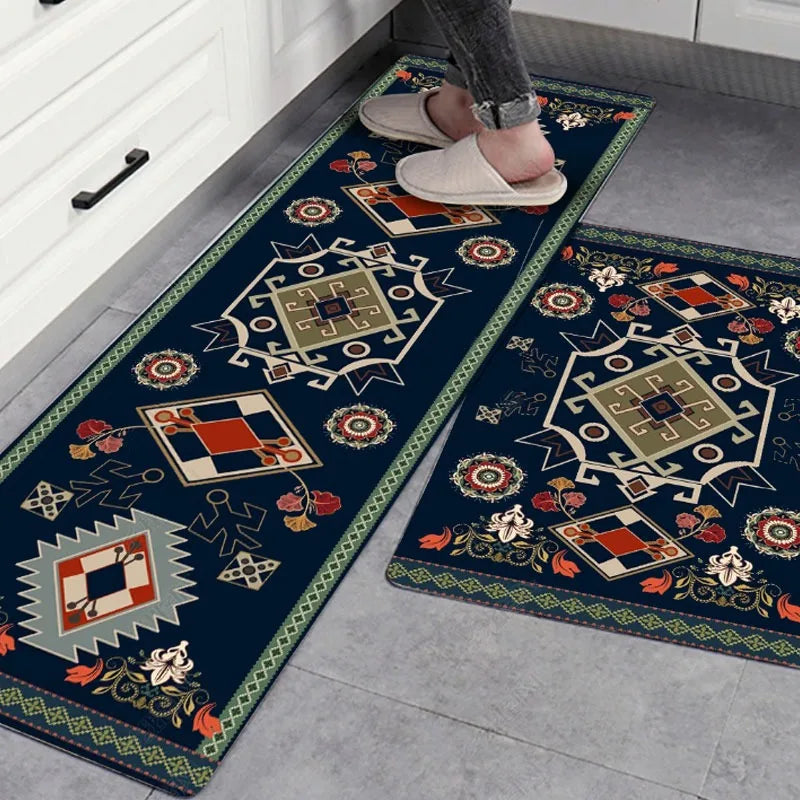 Leilany Moroccan Wipeable No-wash Kitchen Floor Mats