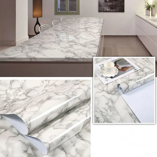 Lily's Waterproof Marble Wall Stickers: Elevate Your Kitchen Aesthetics