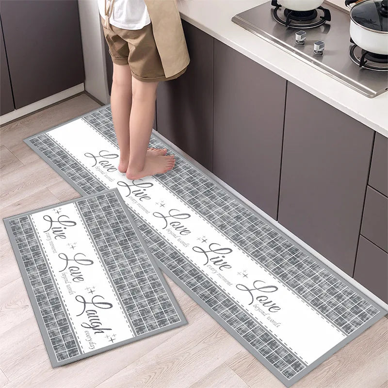 American Style Garden Flower Printed Floor Mat Kitchen Carpet Bedroom Bathroom Waterproof Oil Resistant Dirt Resistant Floor Mat