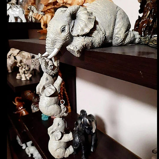 Sophia's 3pcs/set Cute Elephant Figurines: Elephant Holding Baby Elephant