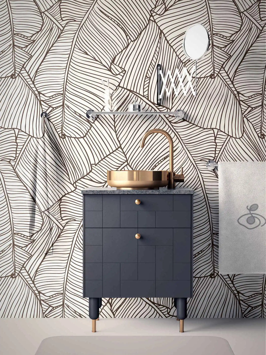 Emily's Tropical Banana Leaves Sketch Removable Wallpaper