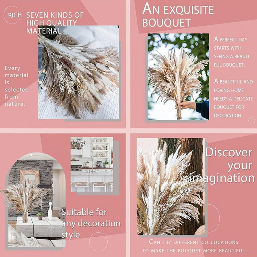 Saige New Natural Reed Dried Flowers Pampas Grass Home Party Wedding Decoration Supplies