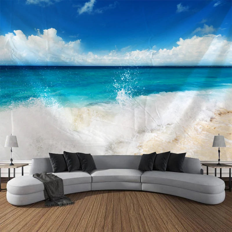 Ella's Beach and Sunset Landscape Tapestry