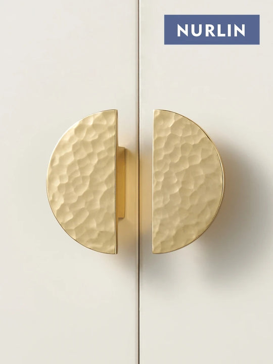 Penny Modern Solid Brass Hammer Pattern Cabinet Handle: Artisan Craftsmanship