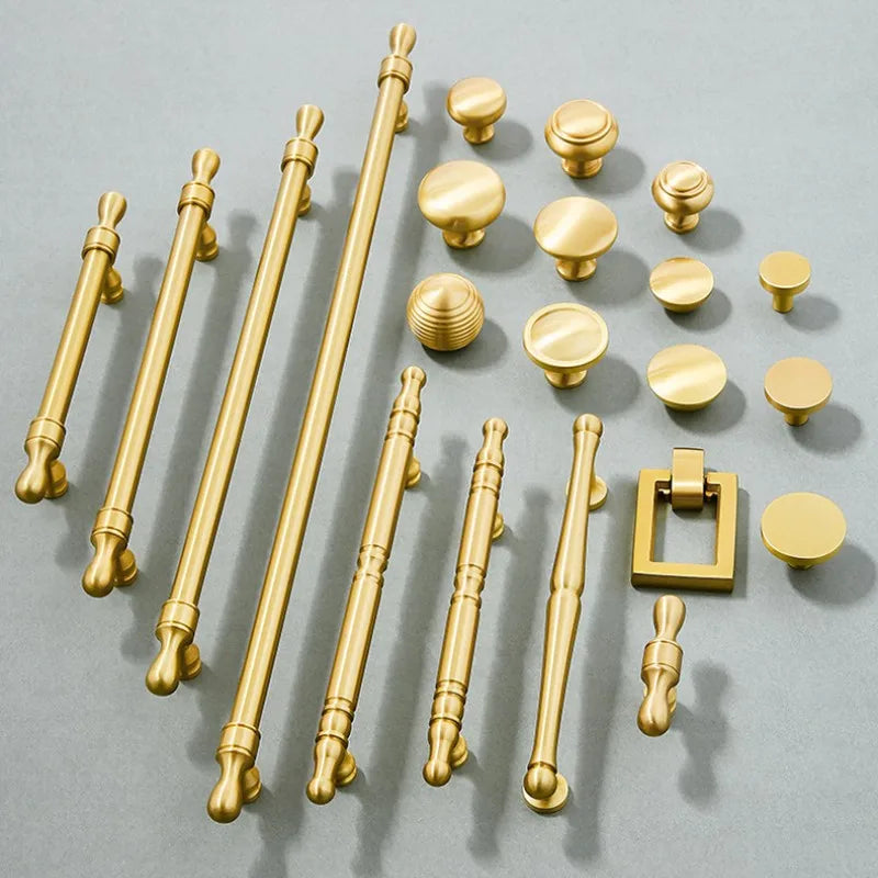 Love Brass Furniture Handles Modern Wardrobe Dresser Cupboard Cabinet Drawer Refrigerator Door Pulls Knobs