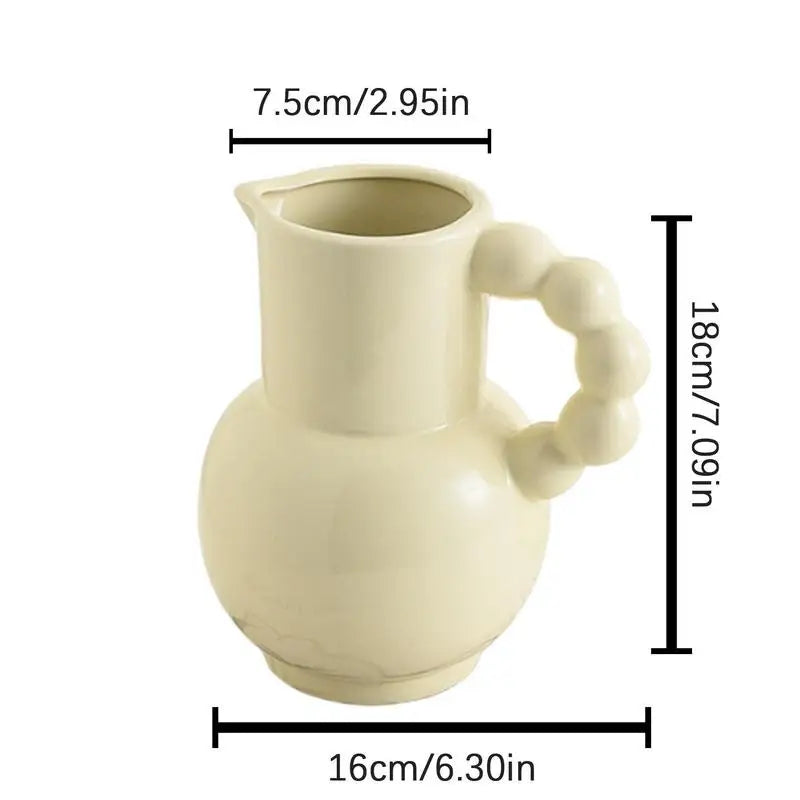 Romina Ceramic Milk Jug Vase With Handle for Flower