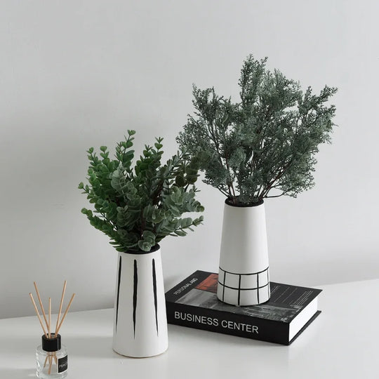 Amirah, Nordic Monochrome Ceramic Vase: A Modern Touch for Any Space