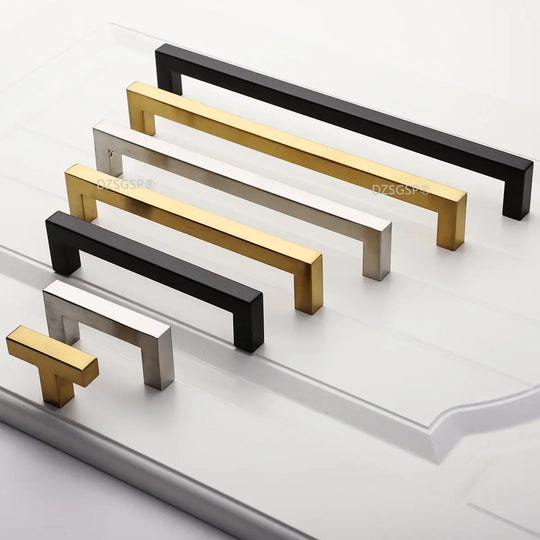 Malaya Black Square Cabinet Handle: Modern Elegance for Your Furniture