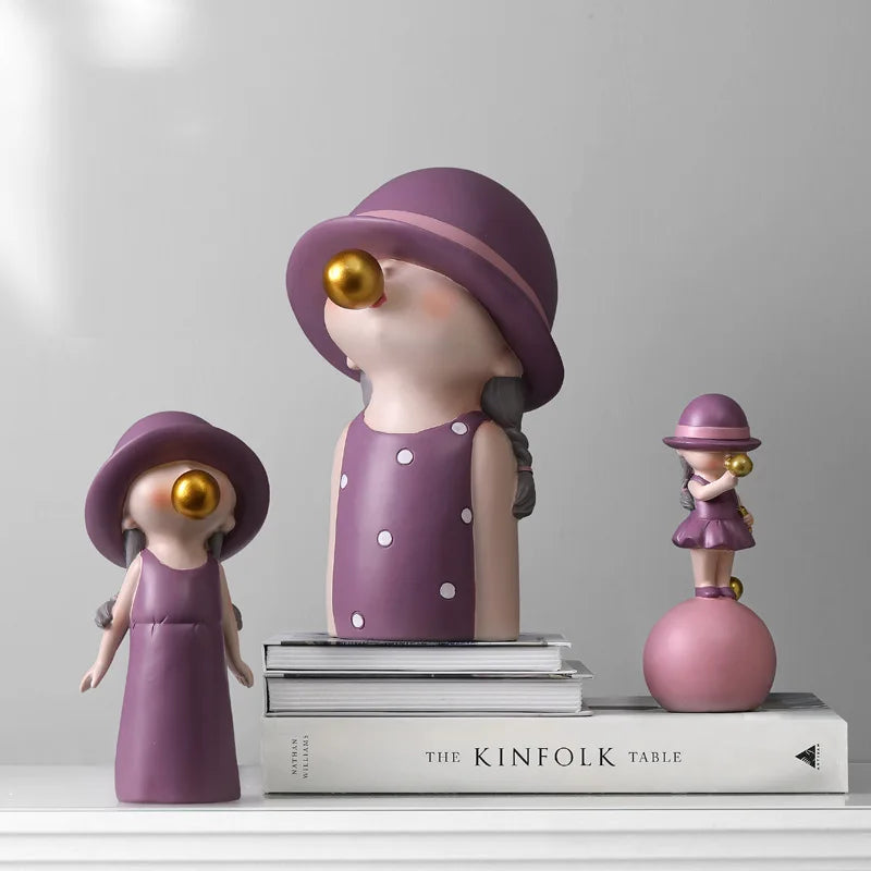 Emily's Nordic Style Bubble Girl Modern Figurine