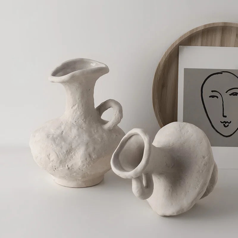 Elena's Primordial Ceramic Vases: Nordic Creative Vase Arrangement