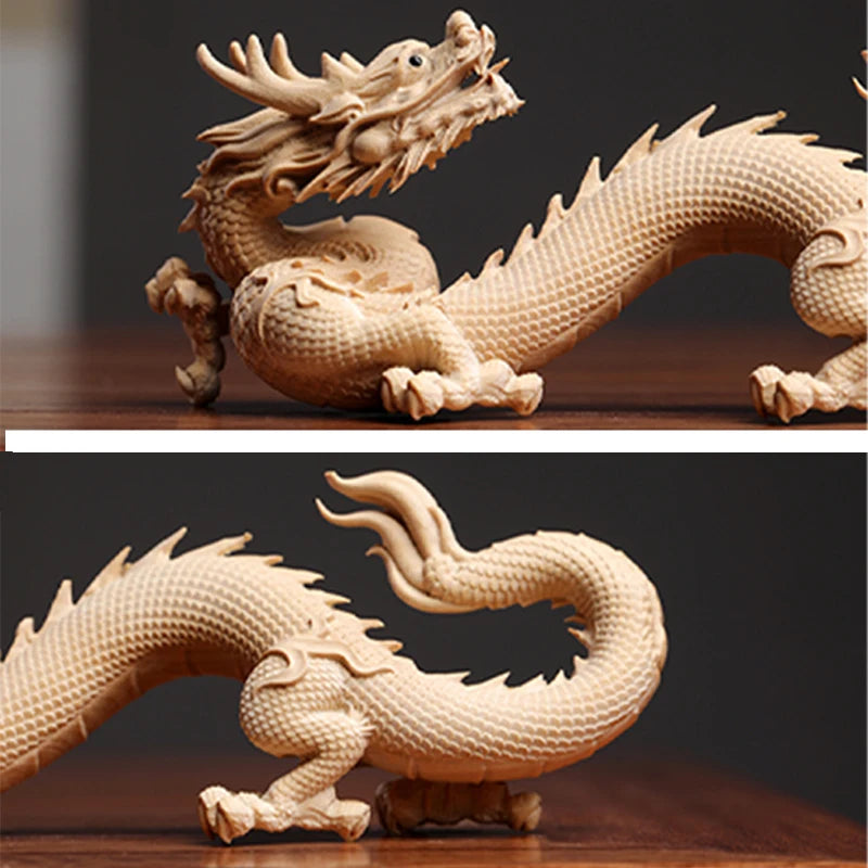 Grace's Boxwood Zodiac Dragon Wood Sculpture Decorations - Specifications