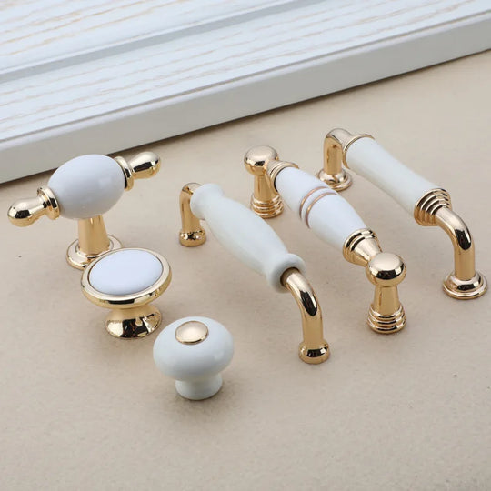 Arlet European Style White Porcelain Cabinet Knobs Handles Kitchen Drawer Handles Door Knob Furniture Pull for Kitchen Cabinet Knob