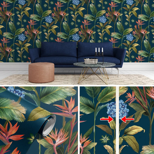 Emma's Tropical Rain Forest Floral Peel And Stick Wallpaper