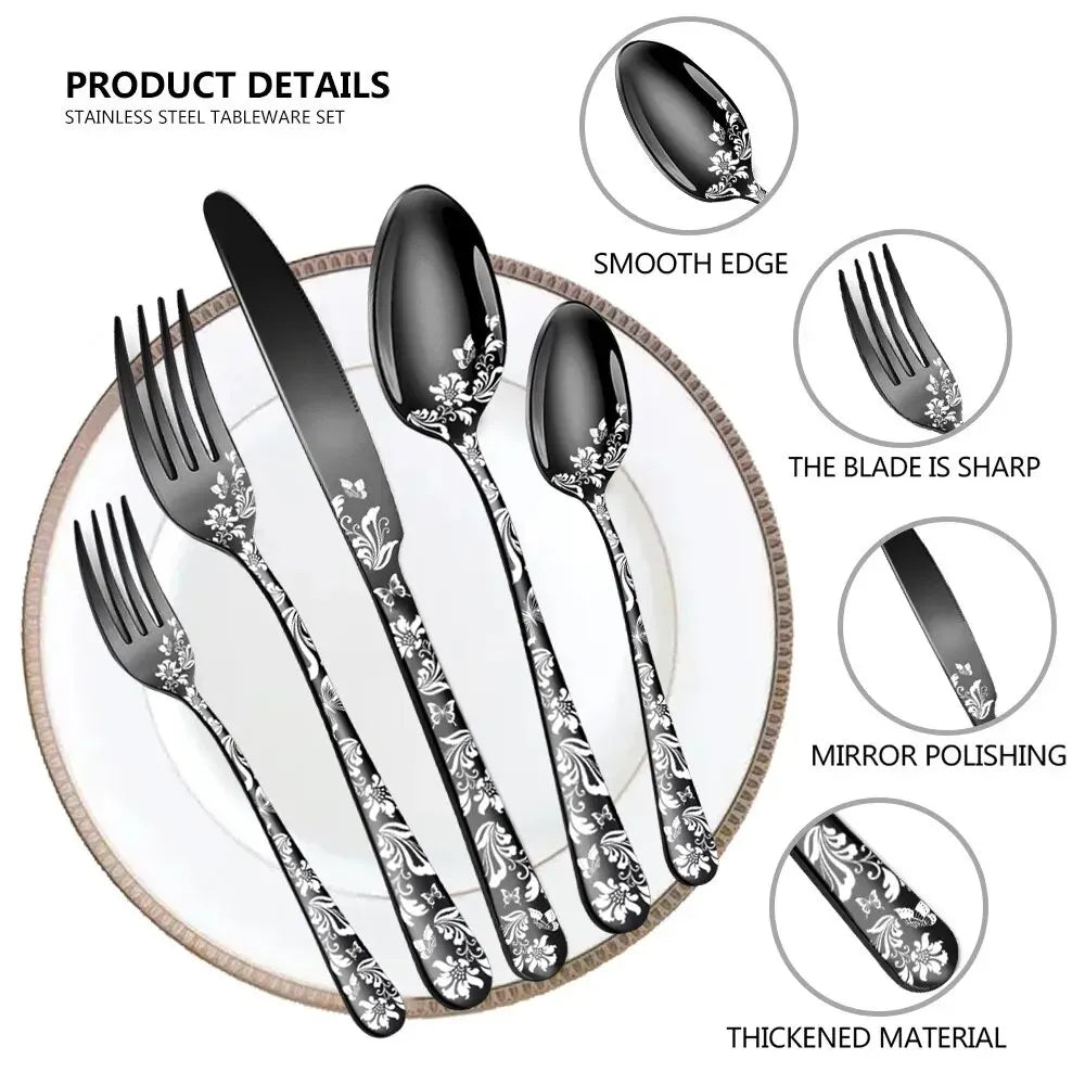 Mckenzie Explosive Pattern Stainless Steel Tableware Set