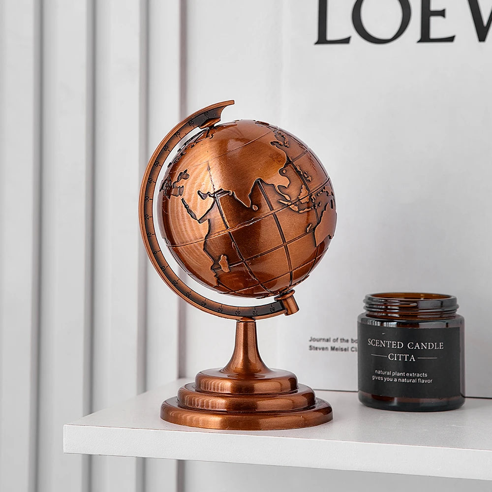 Aria's Luxury Metal Globe Desk Sculpture