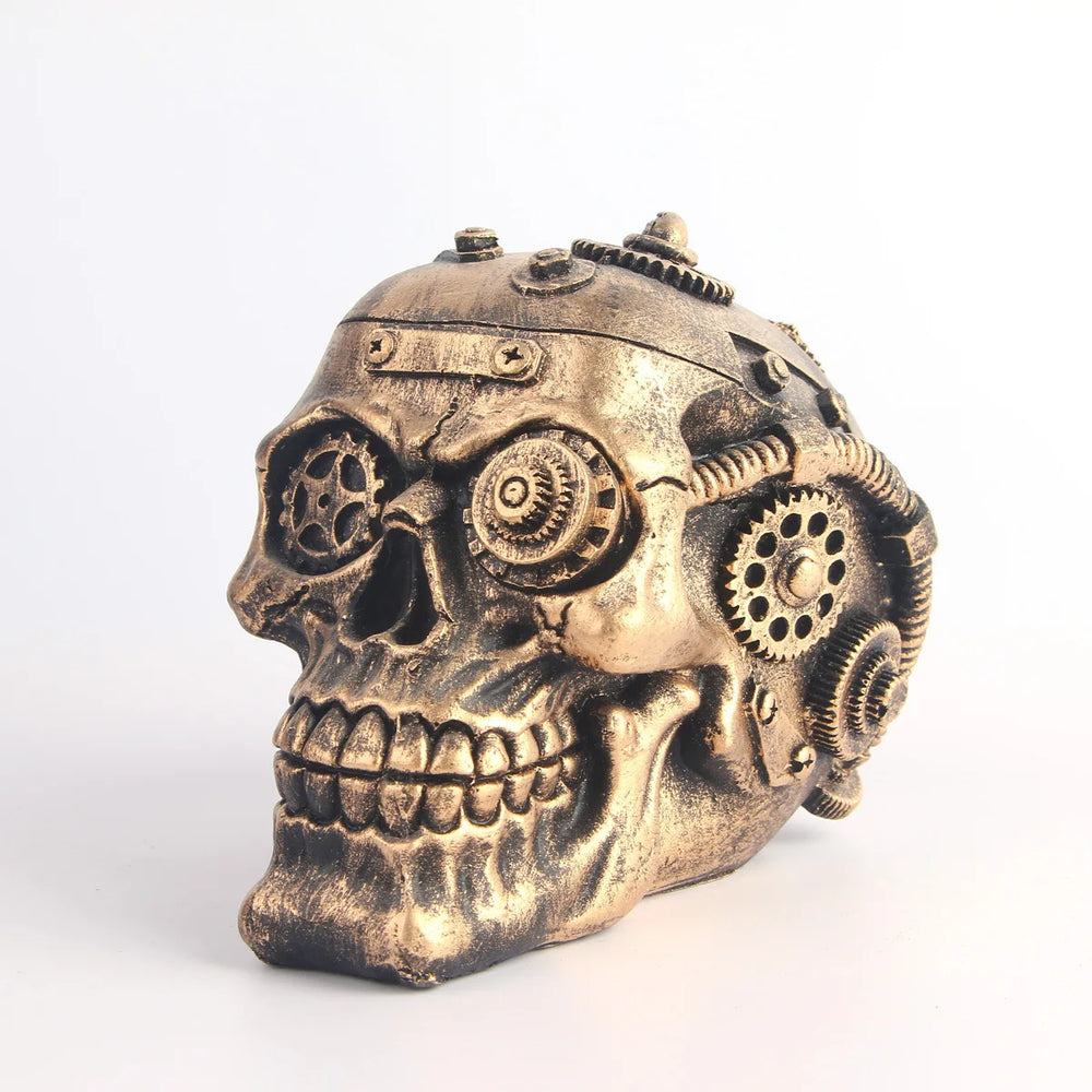 Clara's Halloween Steampunk Skull Statue