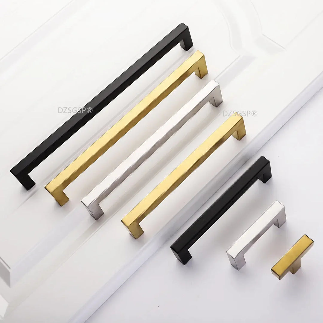 Malaya Black Square Cabinet Handle: Modern Elegance for Your Furniture