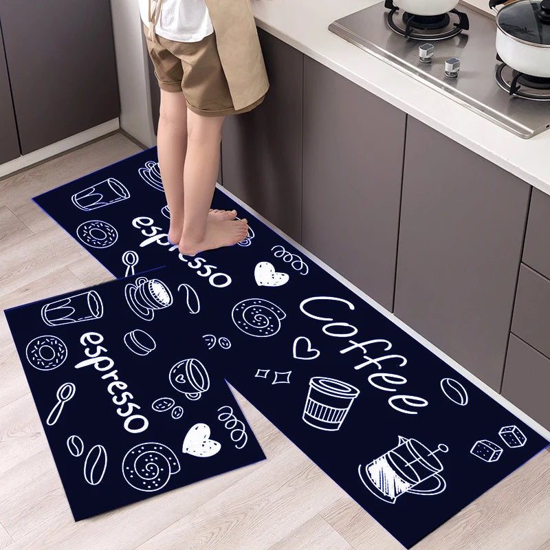 Kitchen Mat Antislip Polyster Waterproof Oilproof Bath Bedroom Floor Mat Living Room Carpet Doormat Kitchen Rug