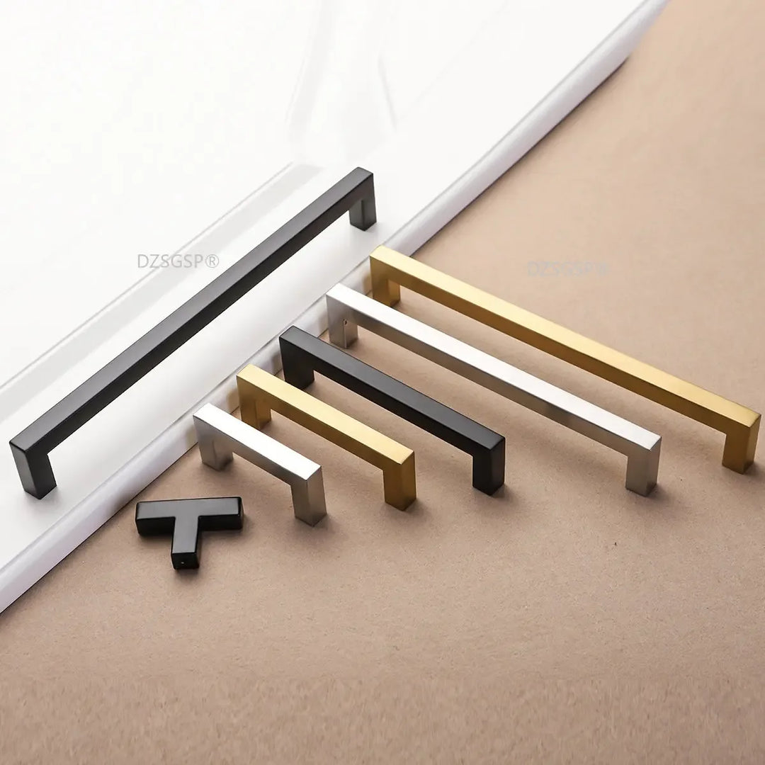 Malaya Black Square Cabinet Handle: Modern Elegance for Your Furniture