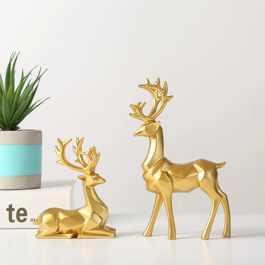 Amanda  Resin Geometric Elk Sculpture