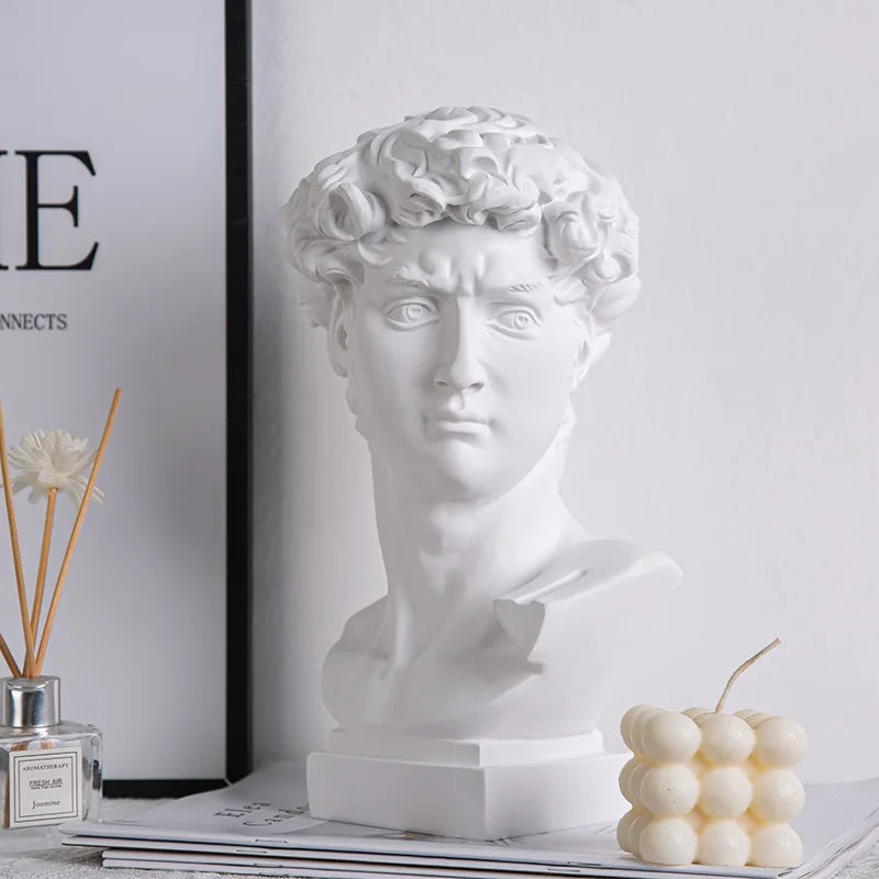 Evelyn's European Home Decoration David Head Resin Statue