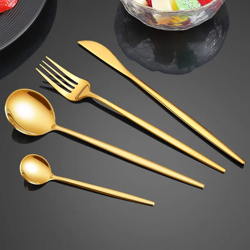 Leighton 24-Piece Gold Dinnerware Set