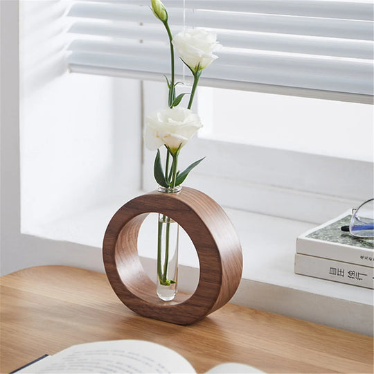 Emmy Wooden Hydroponic Flower Pot