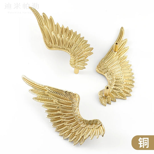 Zaria American Angel Wings Brass Wardrobe Handle: Elevate Your Furniture with Style